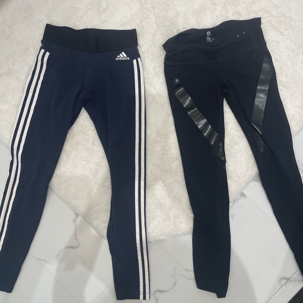 Adidas Navy and Black Leggings Duo